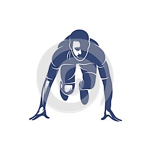 Man runner athletic logo design vector. Icon Symbol. Template Illustration. Creative design