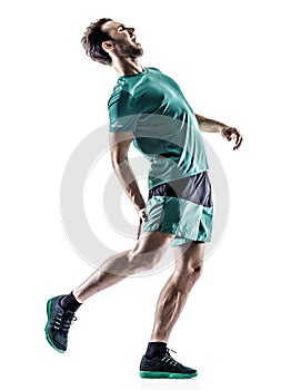 Man runner jogger running isolated