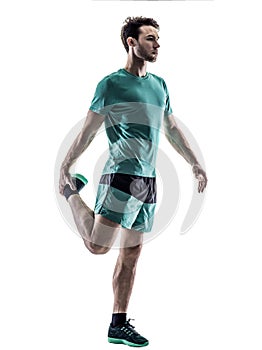 Man runner jogger running isolated