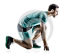 Man runner jogger running isolated