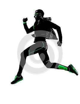 Man runner running jogging jogger silhouette