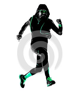 Man runner running jogging jogger silhouette