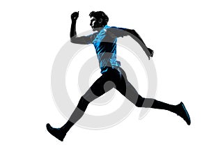 Man runner sprinter jogger silhouette photo