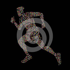 A Man Running Action Marathon Runner Start Running Movement Cartoon Sport Graphic