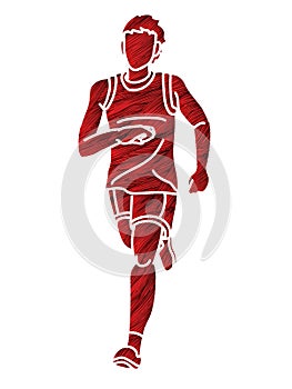 A Man Running Action Marathon Runner Start Running Movement Cartoon Sport Graphic