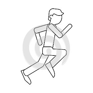 Man running avatar black and white