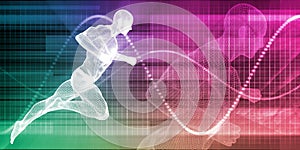 Man Running on Chart Background