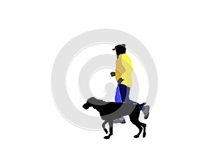 Man Running With Companion Dog