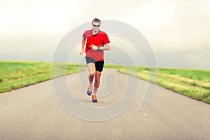 Man running and exercising healthy lifestyle