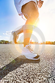 Man running on marathon