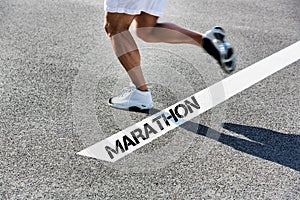 Man running on marathon