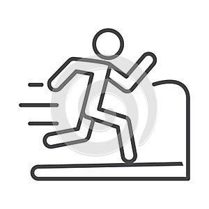 Man running on the runway speed sport race line icon design