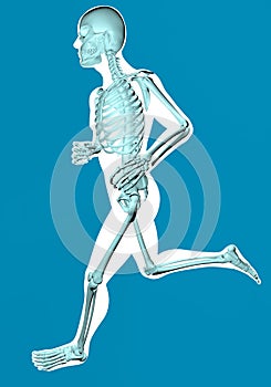 Man running seen on x-ray