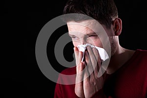 Man with runny nose photo