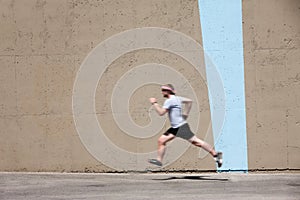 Man runs to prepare for race