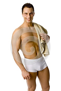 Man's beauty - man with towel