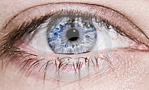 Man's blue eye