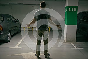 Man`s car was stolen, can`t find car at underground parking photo