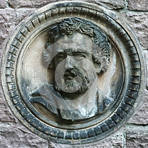 Man's face on the wall