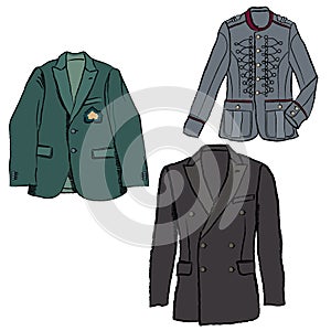 Man's fashion jacket. Vector business double-brea