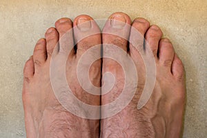 Man`s feet. photo