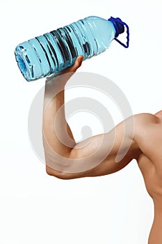 Man's hand with a bottle of water