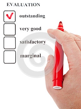 Man's hand holding felt-tip