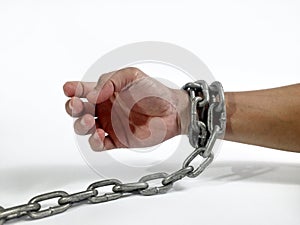 a man's hands shackled by chains 2