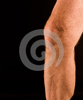 Man's knee and calf