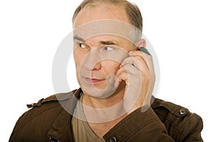 Man's speaking by phone