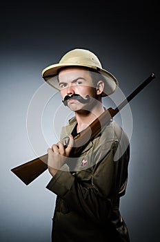 Man in safari hat