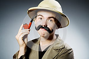 Man in safari hat