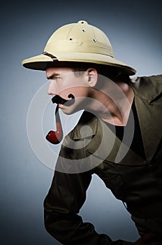 Man in safari hat