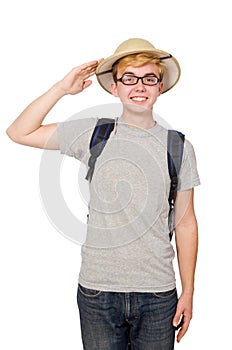 Man in safari hat