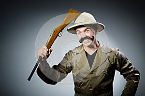 Man in safari hat