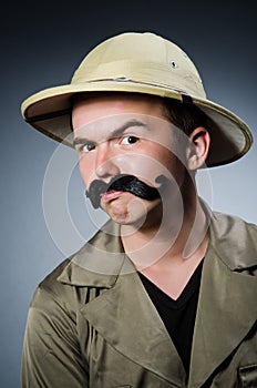 Man in safari hat