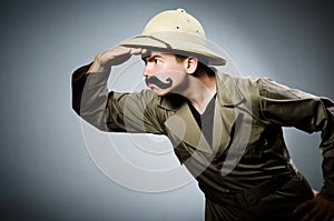 Man in safari hat