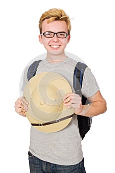 Man in safari hat