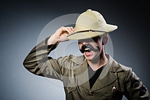 Man in safari hat