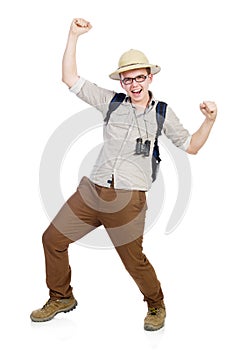 Man in safari hat