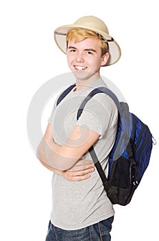 Man in safari hat