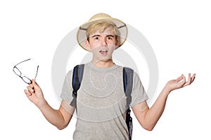 Man in safari hat