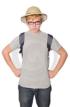 Man in safari hat