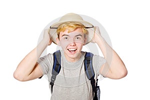 Man in safari hat