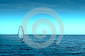 Man in Sailboards at sea, Windsurfing