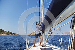 Man on sailboat