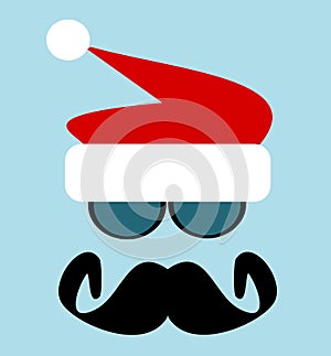 Man with santa hat and big mustache