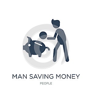 man saving money icon in trendy design style. man saving money icon isolated on white background. man saving money vector icon