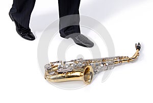 Man and saxophone