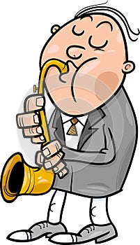 Man with saxophone cartoon illustration